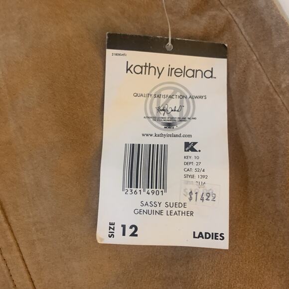 Leather Suede Skirt Ladies Size 12 Kmart NOS Beautiful Brown Sexy Kathy Ireland - Picture 6 of 6